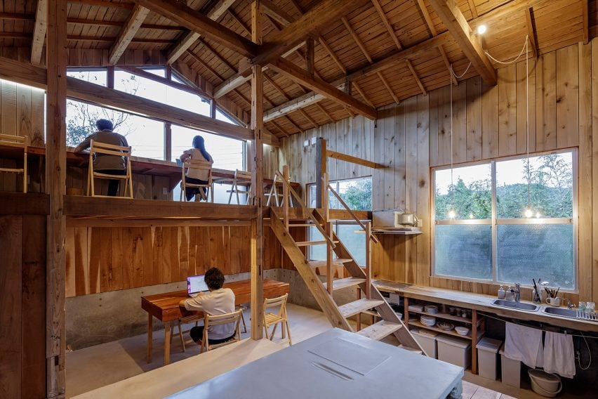 Wooden interior of the Ichihara Life and Work Commission office by Kurosawa Kawara-Ten