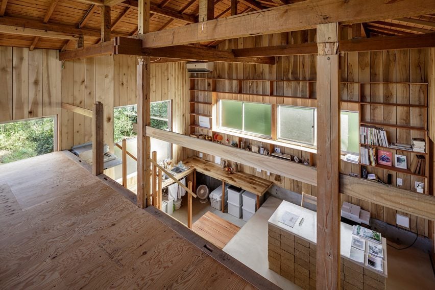 Wooden interior of the Ichihara Life and Work Commission office by Kurosawa Kawara-Ten