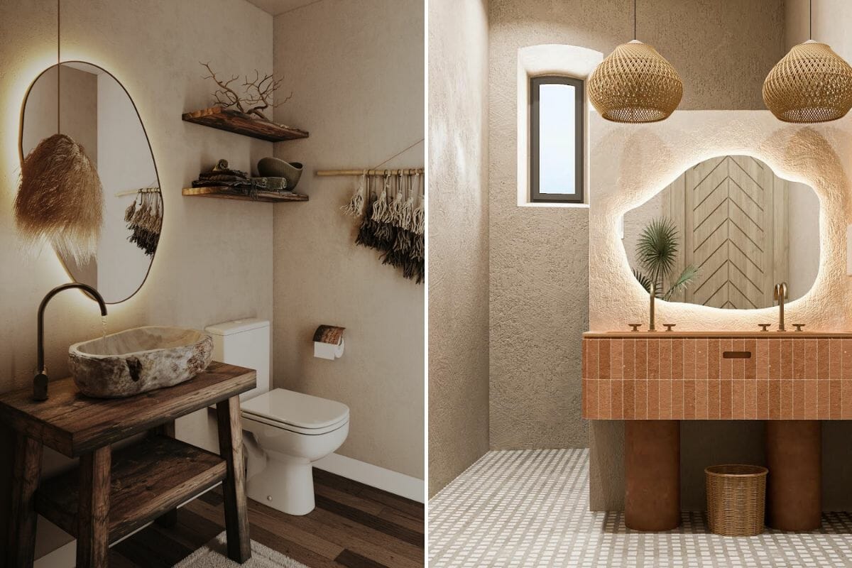Modern organic bathroom design ideas by Decorilla designers Armine and Kristina B.