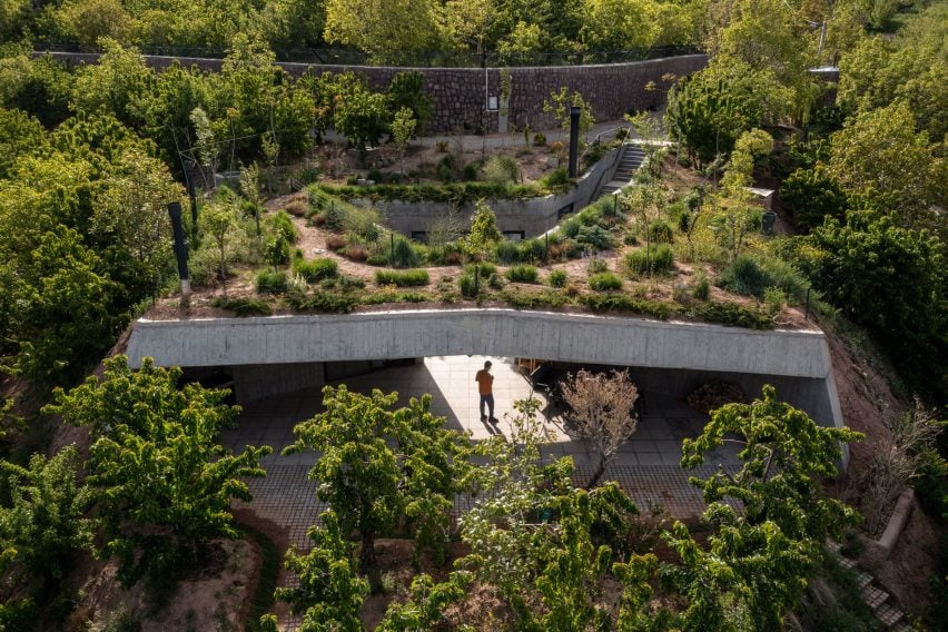 Iranian house with a green roof