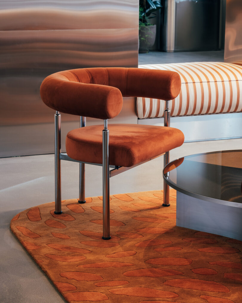 terracotta brown chair