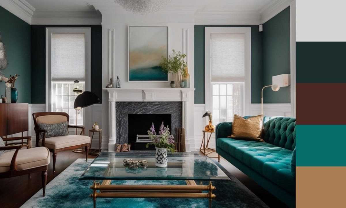 Living room wall color schemes - jewel tone living room color palette