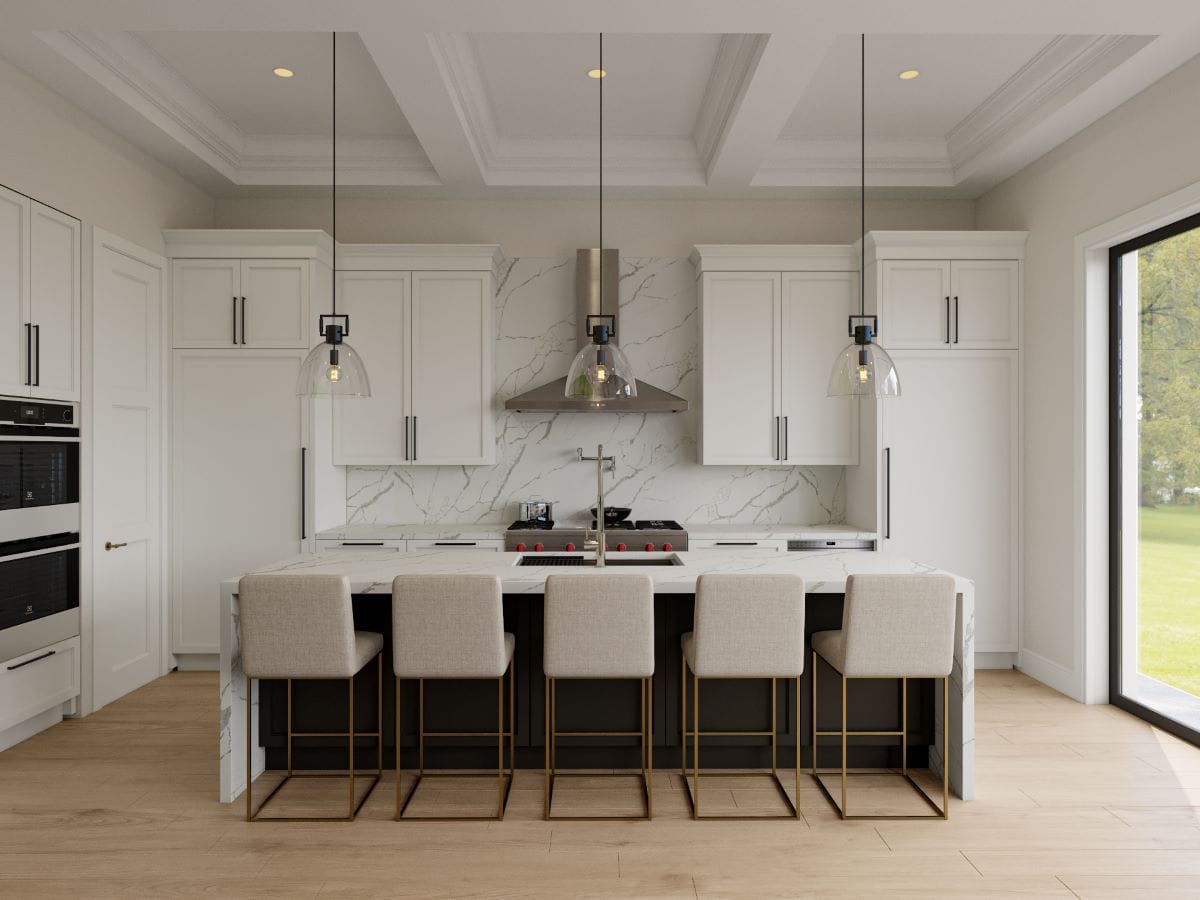 Contemporary open concept kitchen design by Decorilla