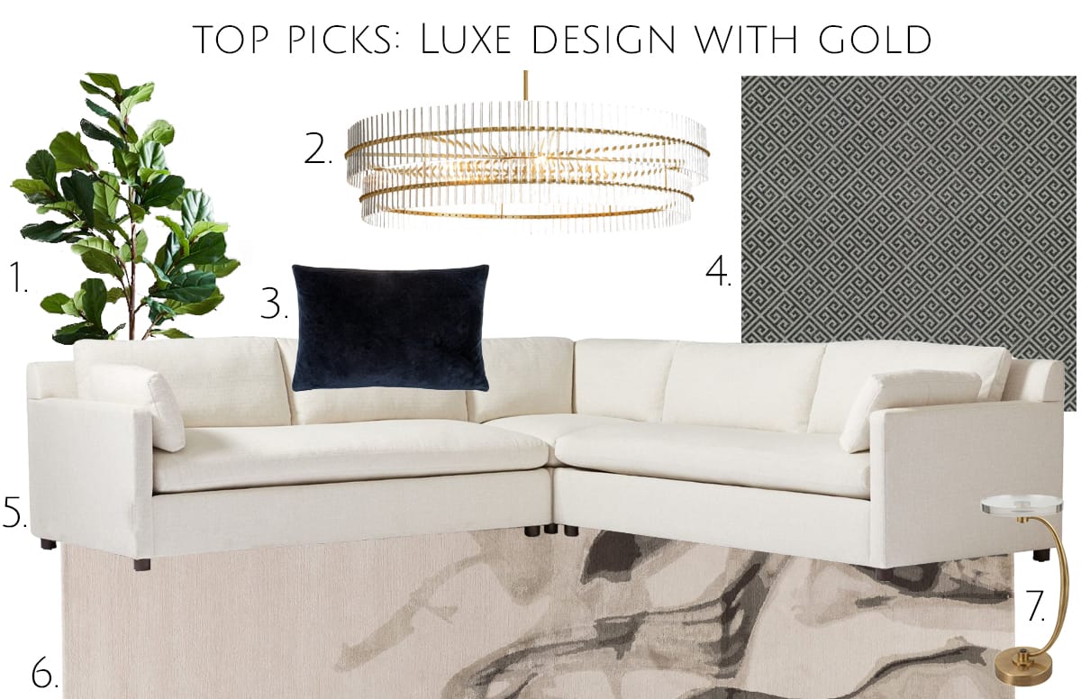 Top picks for a living room with gold accents