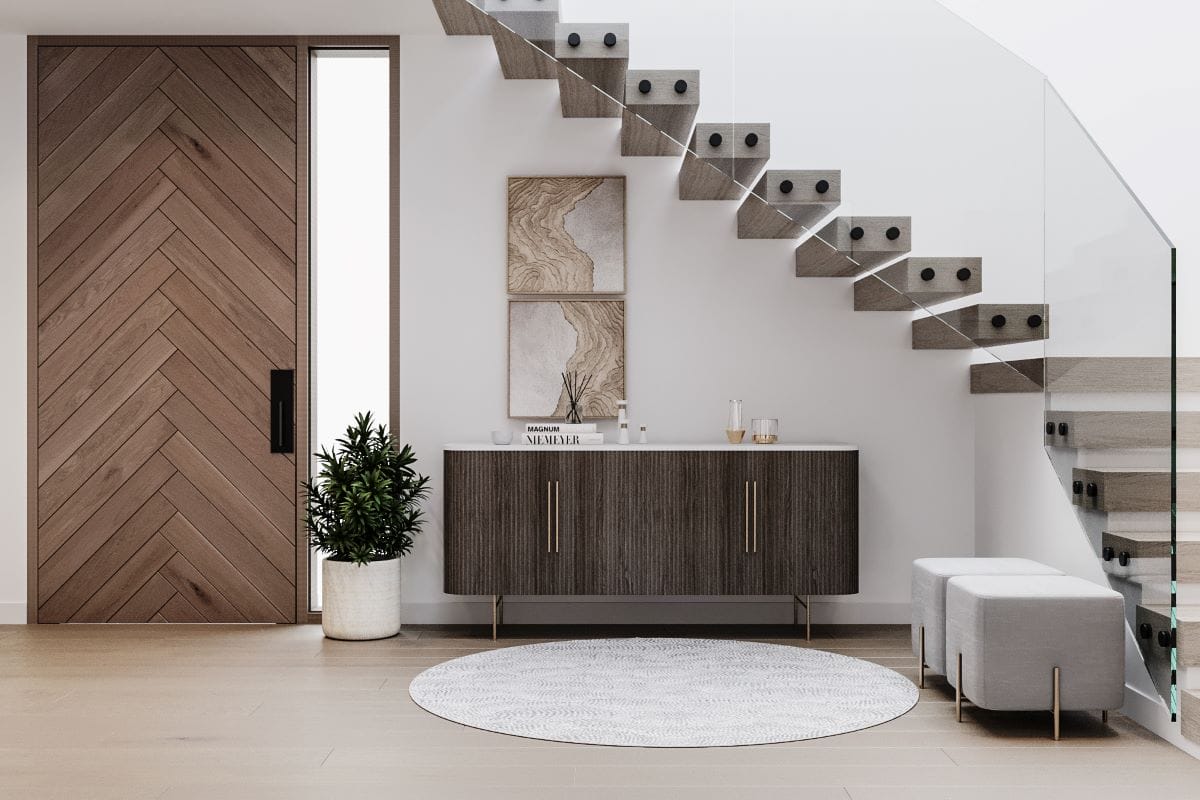 Modern luxury foyer decor by Decorilla