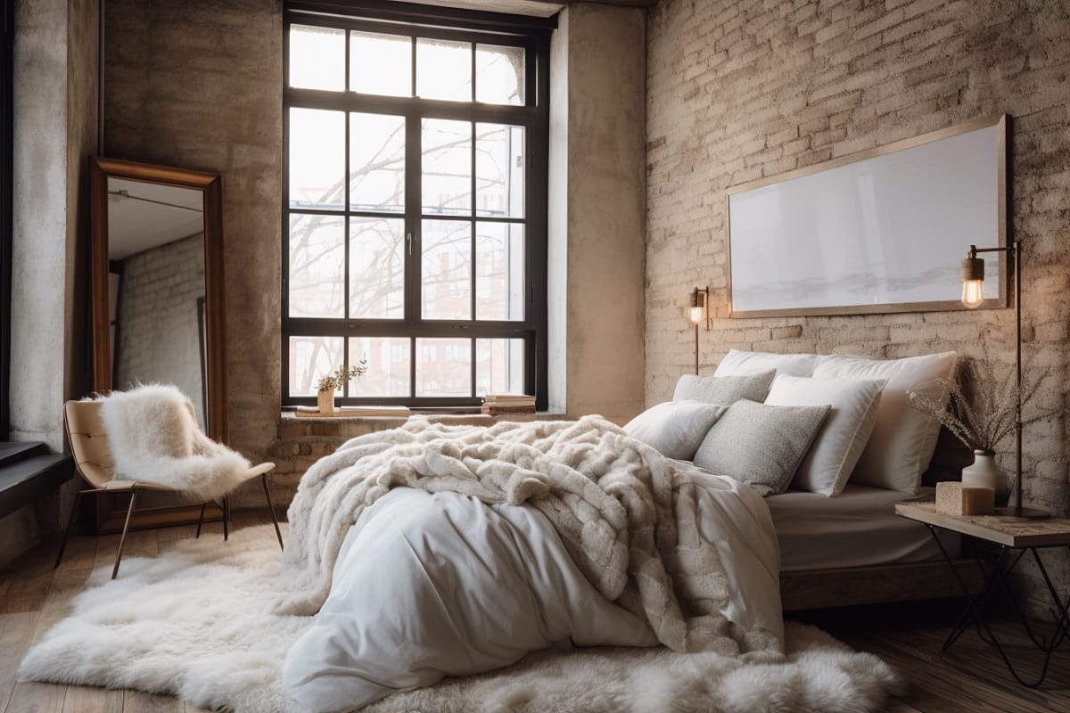 Comfy and cozy rustic bedroom design style