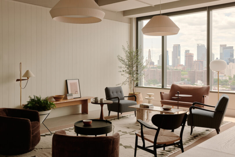 various chairs in seating area of an office