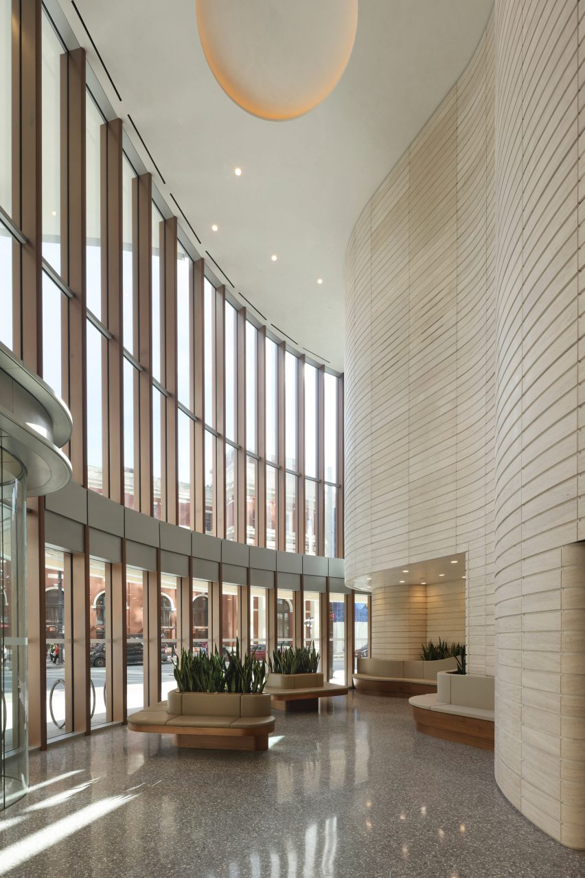 Lobby of KPF Granville Street skyscraper in Vancouver