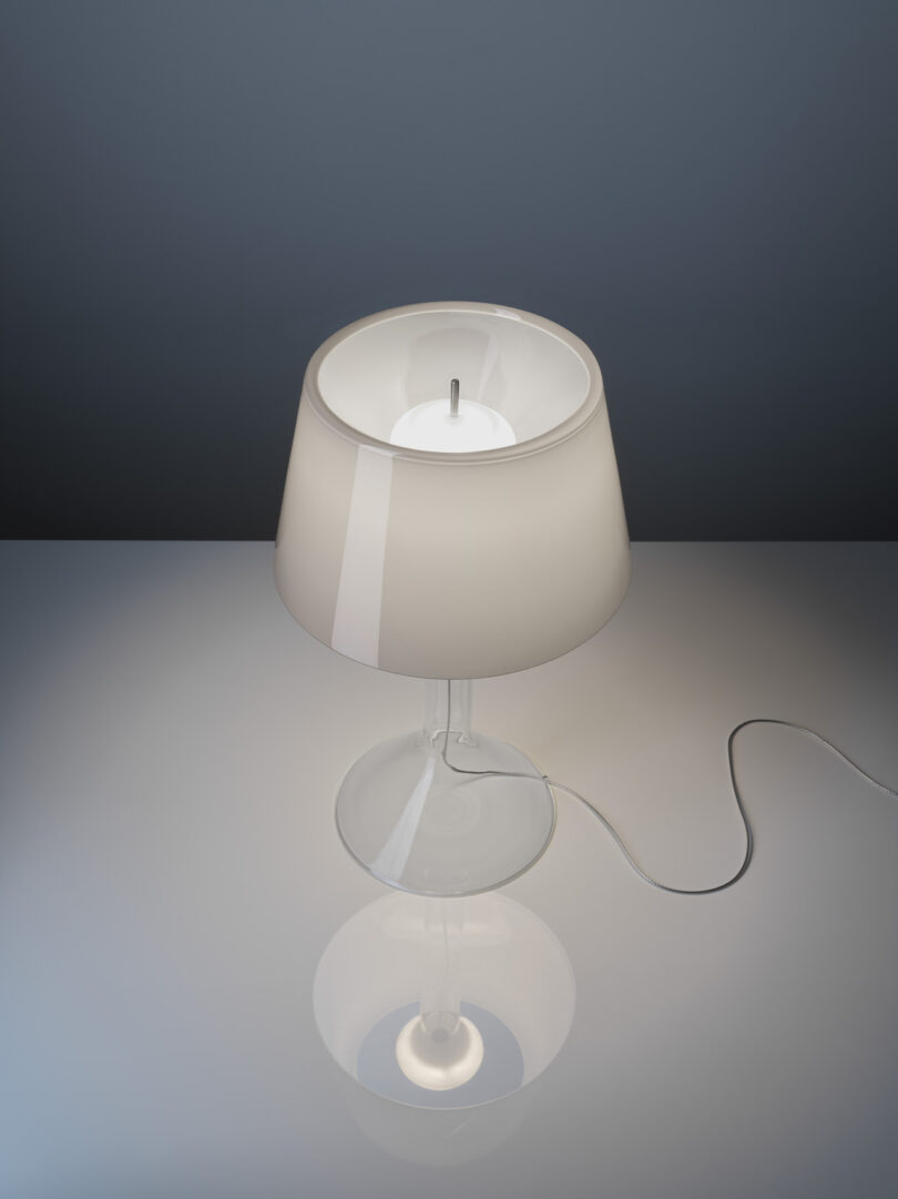 glass lamp with transparent body