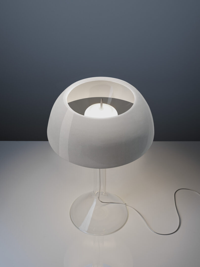 glass lamp with transparent body