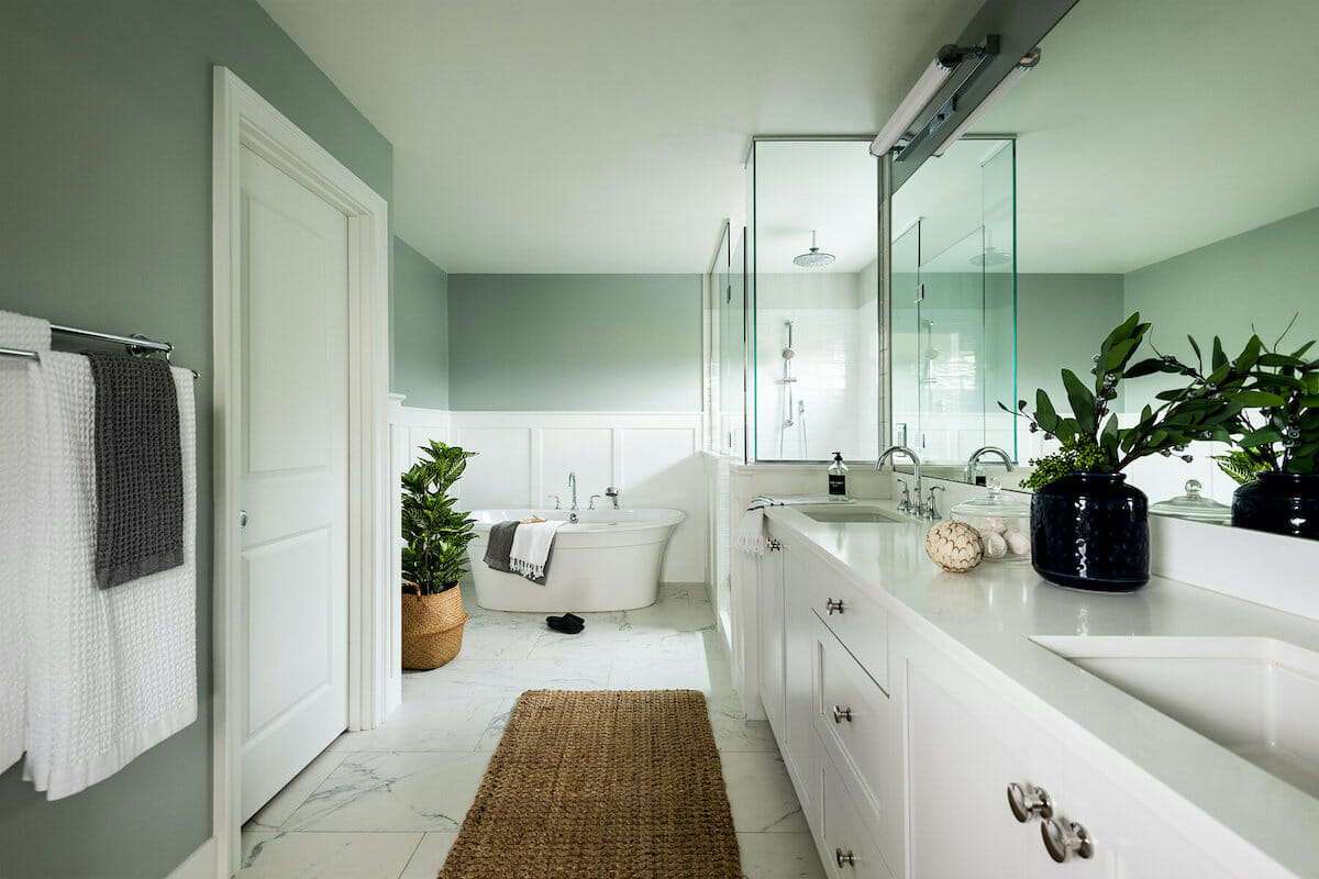 spa-like bathroom by interior decorators seattle - elegant simplicity