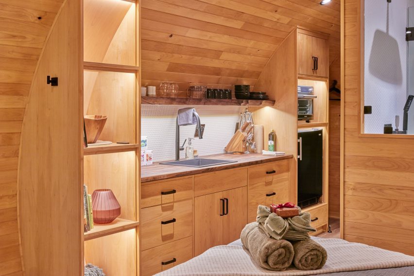 wooden kitchenette