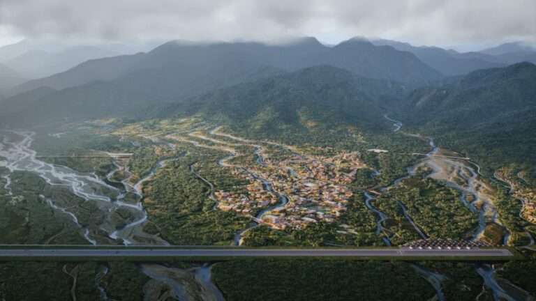 BIG designs Mindfulness City in Bhutan connected by “inhabitable bridges”