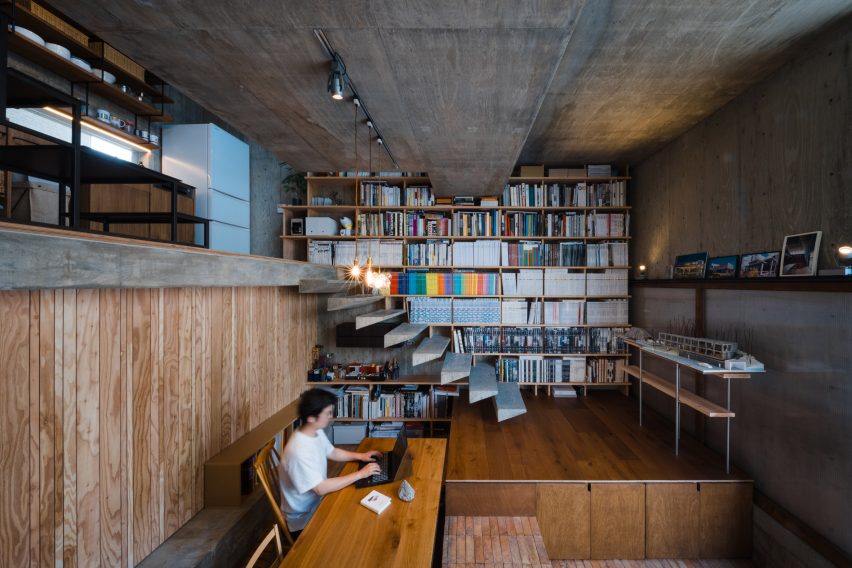 Interior of Building Frame of the House in Japan by IGArchitects