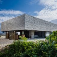 Exterior of One-Legged House in Japan by IGArchitects