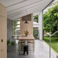 Dining room with sliding doors