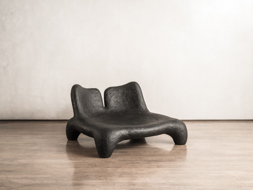 modern black armchair