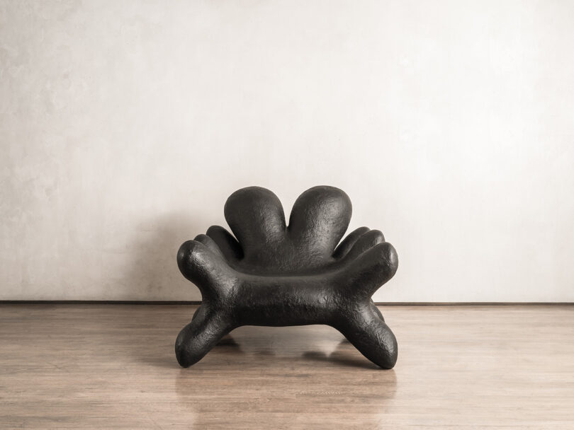 modern black armchair