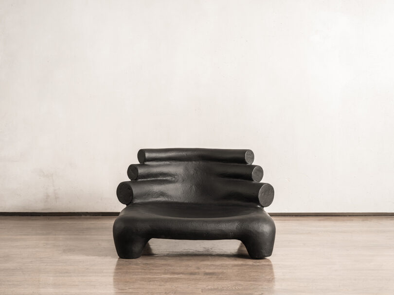 modern black armchair