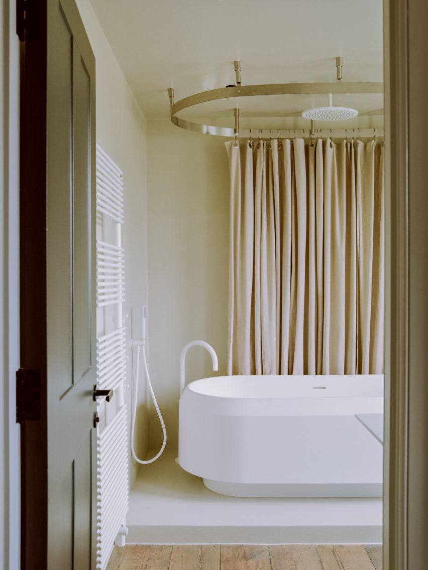 Bathroom with a freestanding bathtub