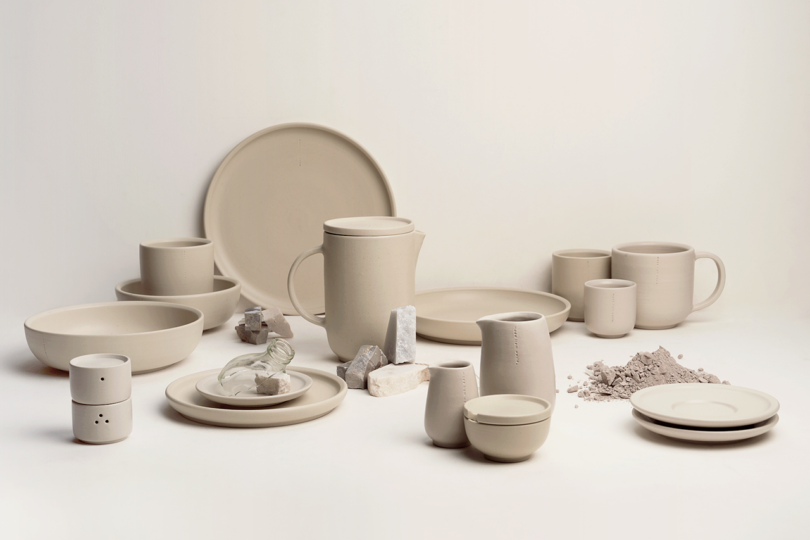 light grey dinnerware collection