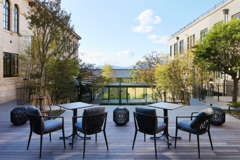 Outdoor dining deck of The Hotel Seiryu Kyoto Kiyomizu