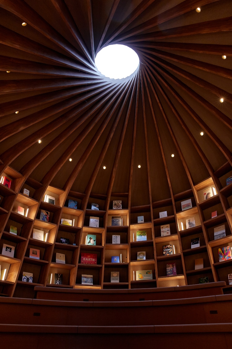 inside of underground library at kurkku fields