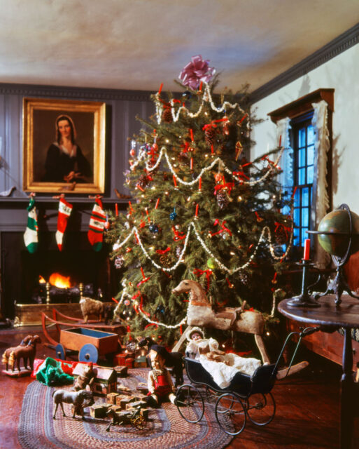 Presents beneath a Christmas tree