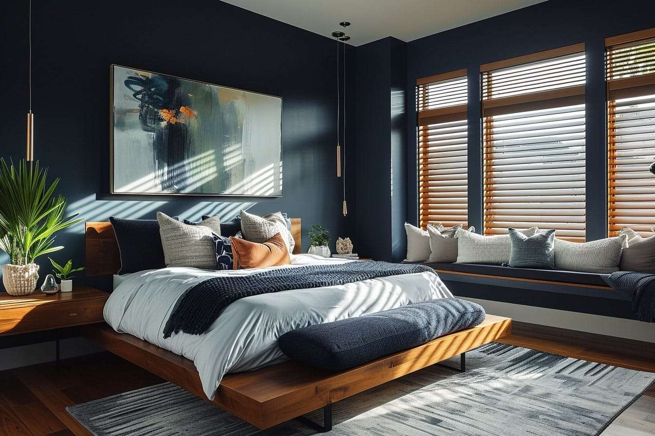 Blue contemporary-style bedrooms by decorilla
