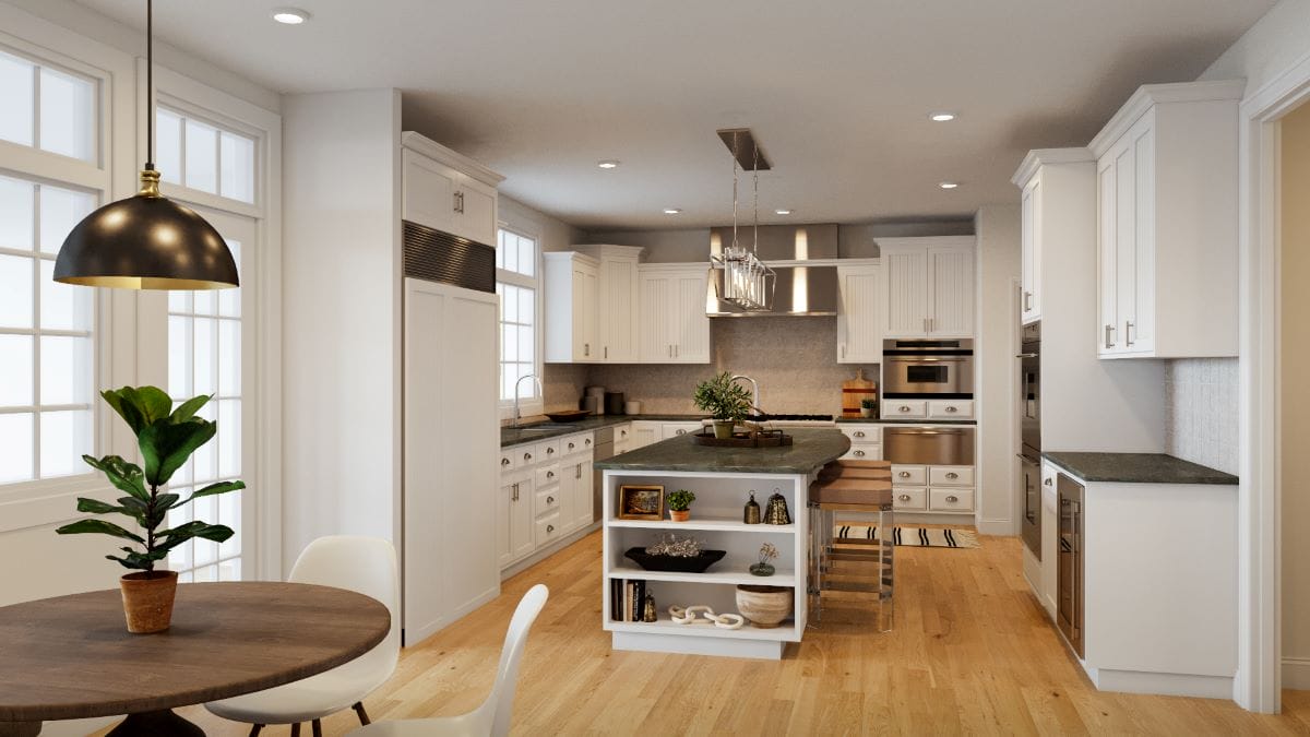 Design of a kitchen with a breakfast nook in a family-friendly home by Decorilla