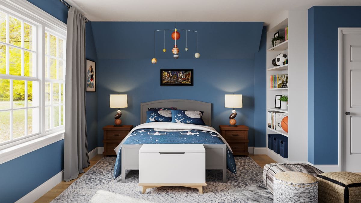 Blue boys' bedroom interior design by Decorilla