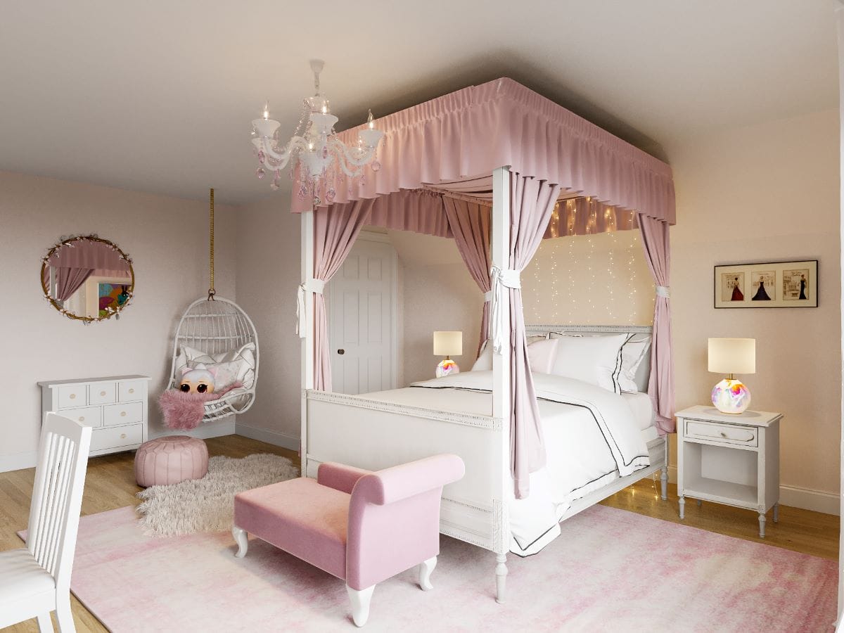 Girls' bedroom interior design solution by Decorilla