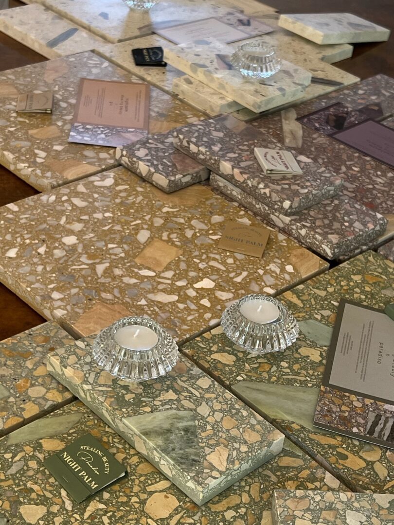 tile samples on table