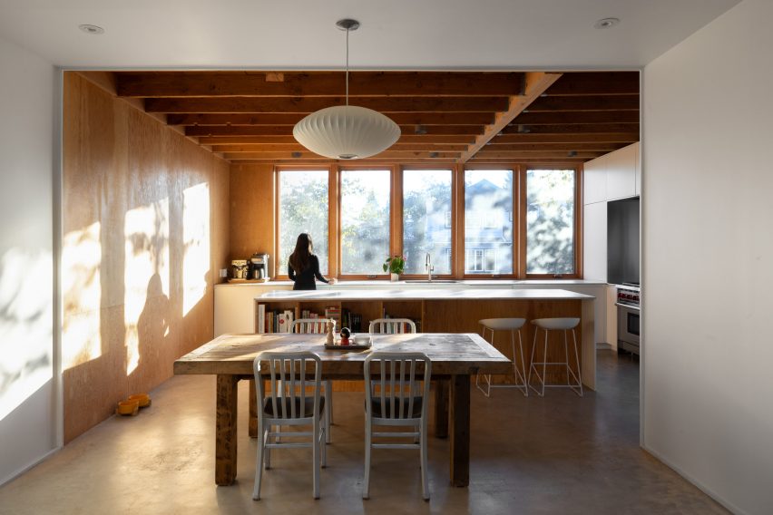 Kitchen with timber accents within home renovation