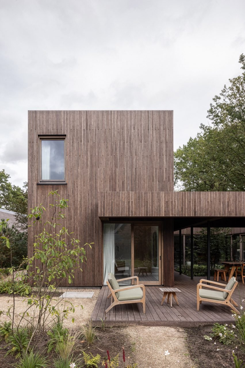 Geometric house with bamboo cladding