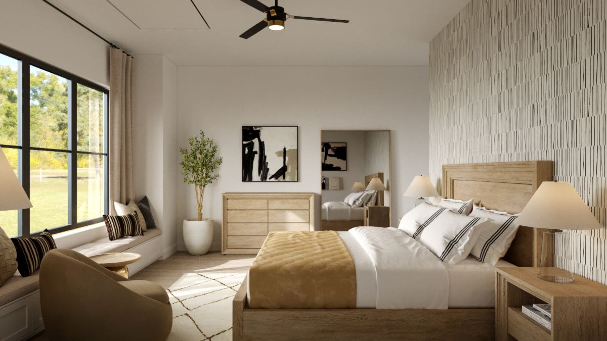Organic modern bedroom decor by Decorilla