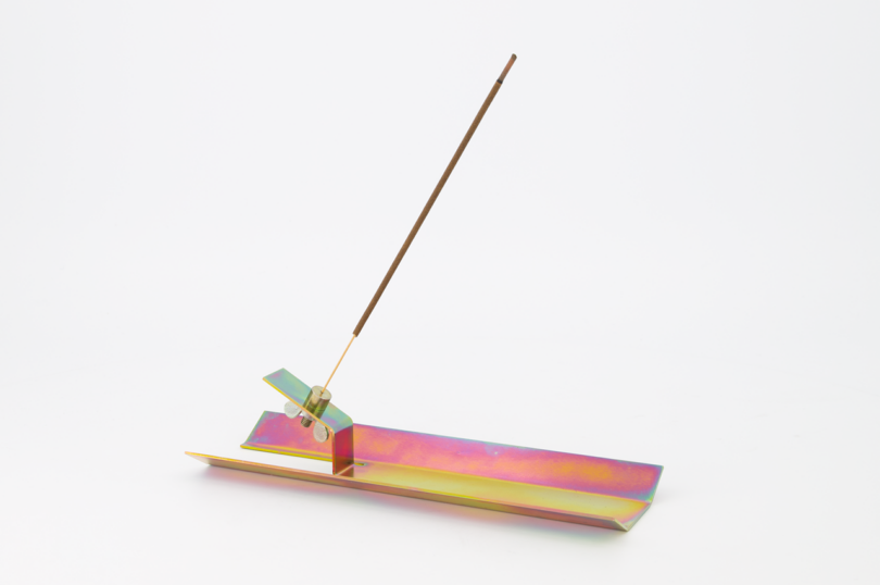 rainbow metallic incense holder and incense stick