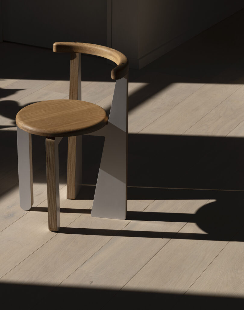 white and natural dining chair in sunlight