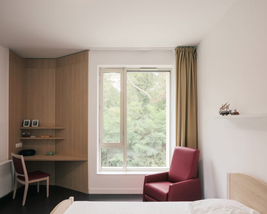 Bedroom in assisted living complex in France