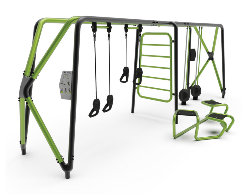 green and black outdoor gym