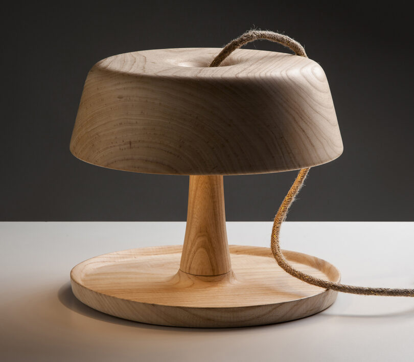 modern all wood table lamp