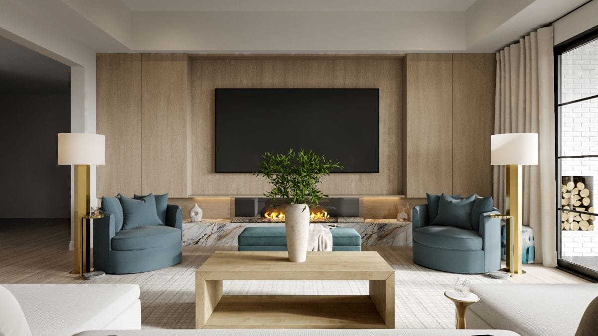 Modern glam living room home decor by Decorilla