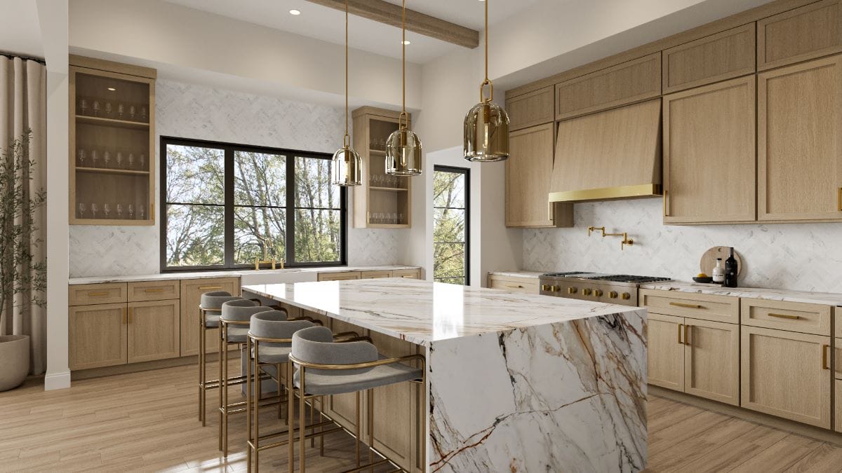 Modern glam kitchen interior design by Decorilla