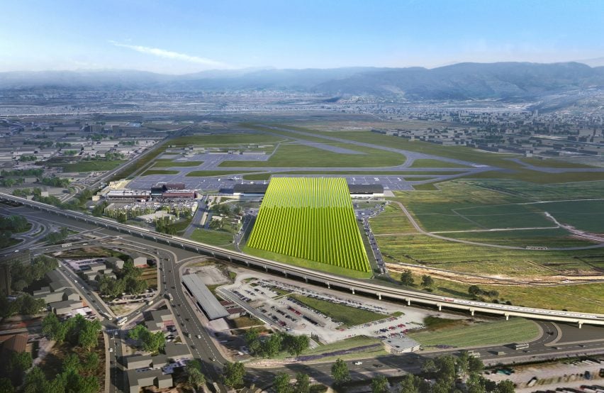 Render of Aeroporto Amerigo Vespucci by Rafael Viñoly Architects