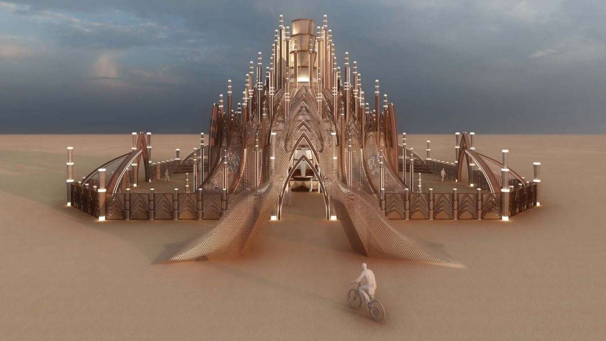 Rendering of 2024 Burning Man Temple