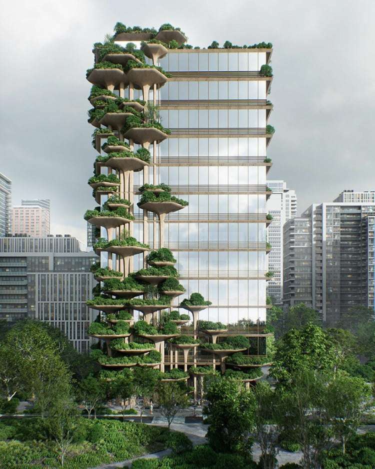 Green Terraces Inspired by the Way Mushrooms Grow on Trees Appear on New Brazilian Building