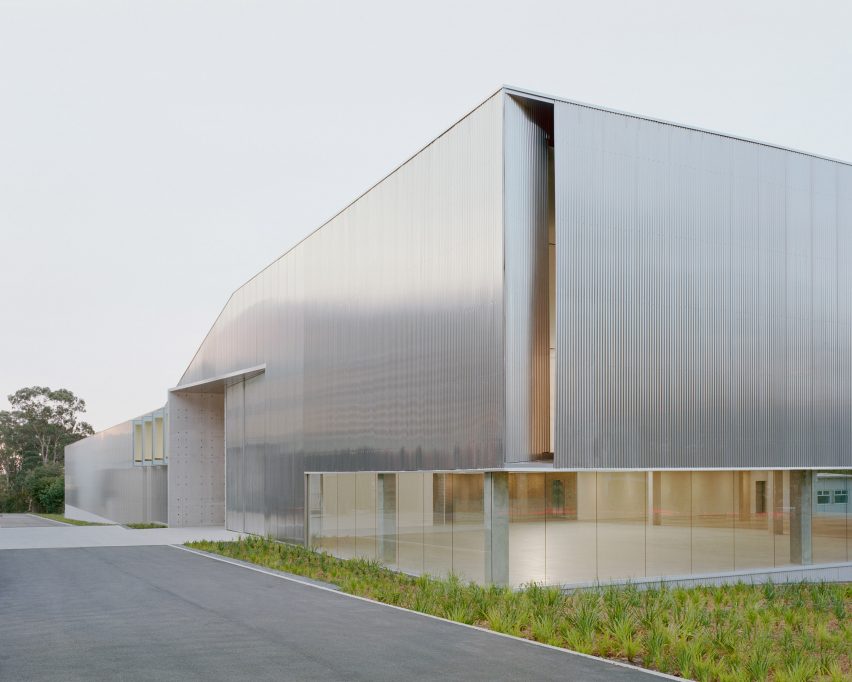 Corrugated-aluminium exterior at the Powerhouse Castle Hill at Museum Discovery Centre by Lahznimmo Architects in Sydney