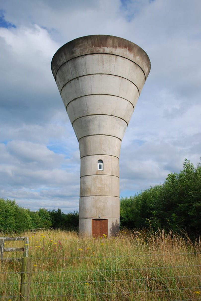 water tower shaped like a funnel