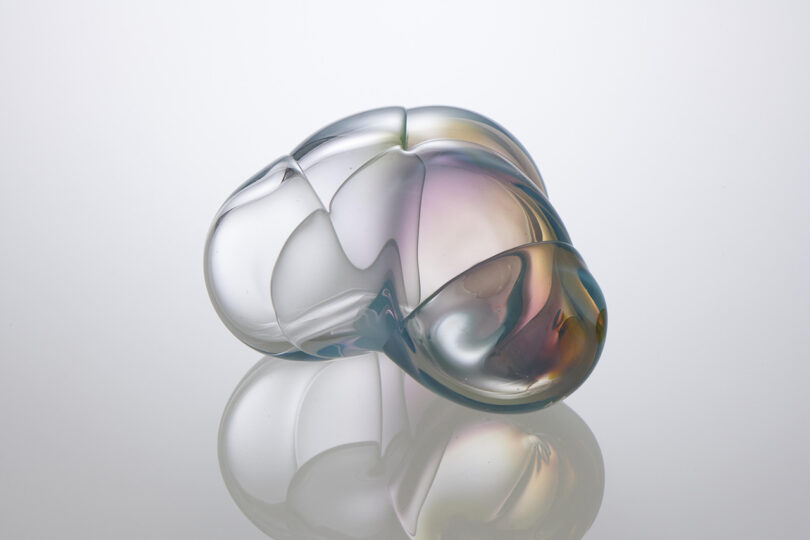 iridescent bubble-like sculpture
