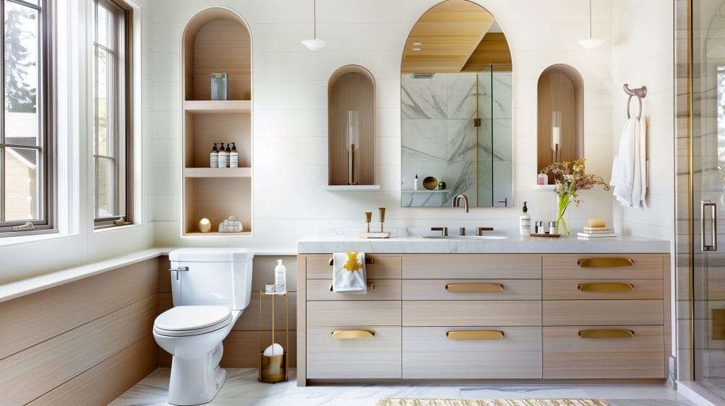 Bathroom storage design by Decorilla